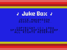 Juke Box title screen for Colecovision